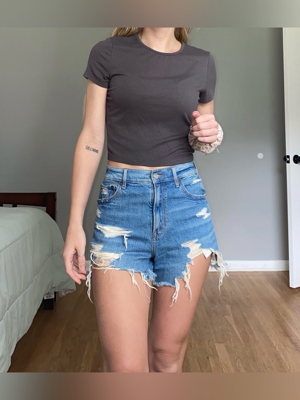 American Eagle Outfitters Light Blue Denim Waistband